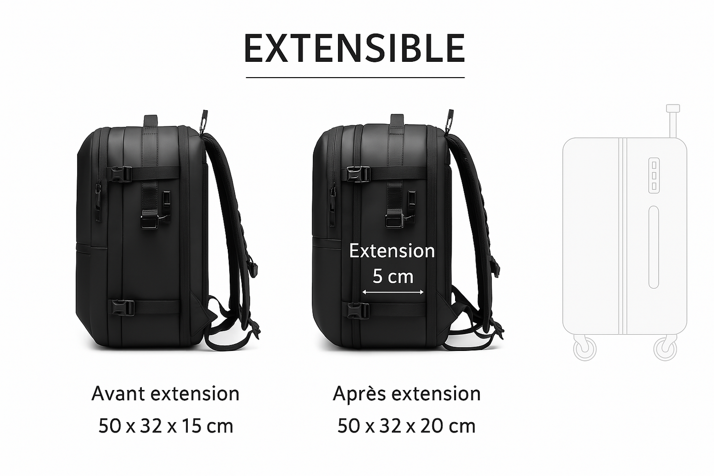 Sac à Dos à Compression – Haute Qualité, Modulable & Ultra-Résistant( livraison gratuite a Dakar🚚)